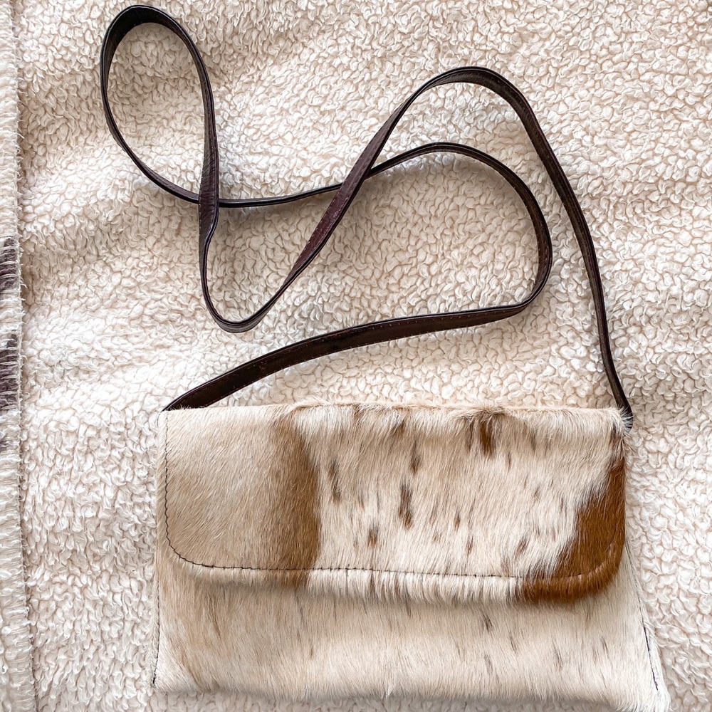 JACKSON + HYDE CALF HAIR CROSSBODY CLUTCH